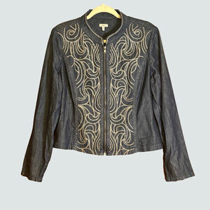 Reba Embellished Blue Jean Jacket Women's Medium